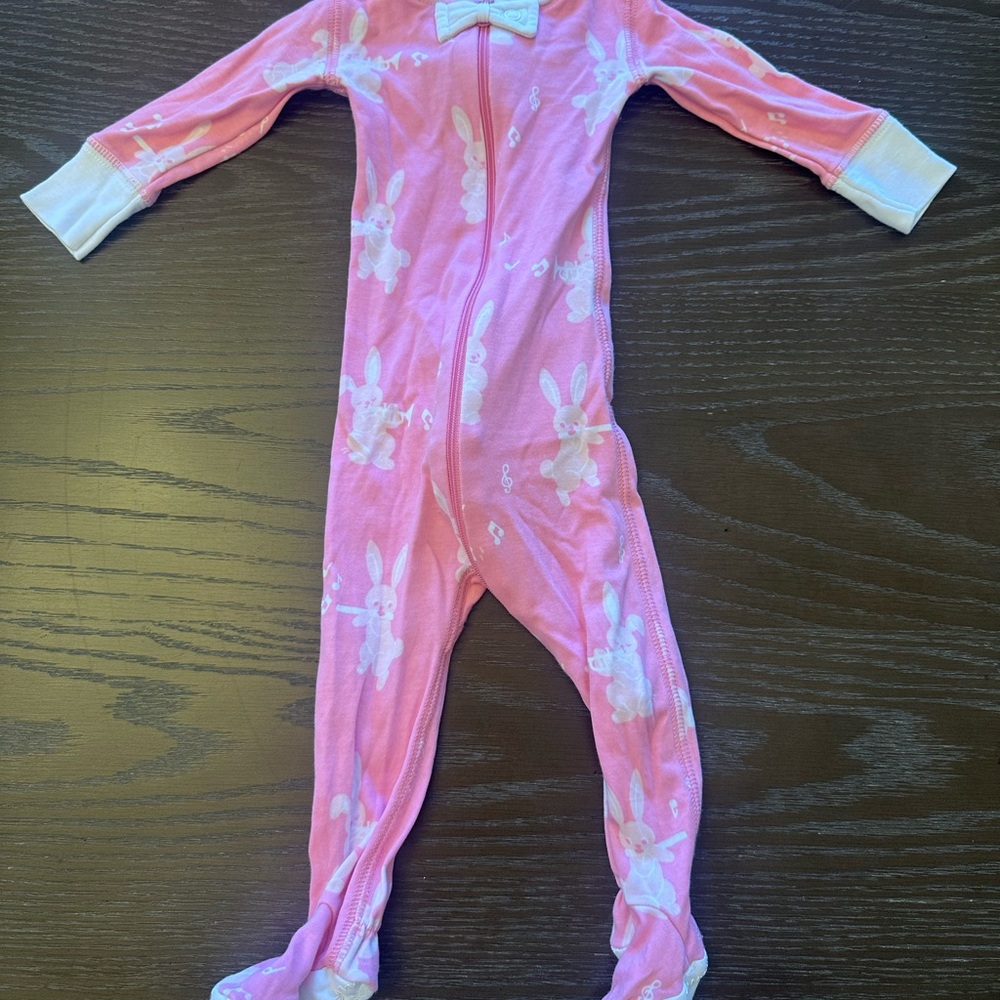 The Beaufort Bonnet Company Pink Bunny Footed Pajamas